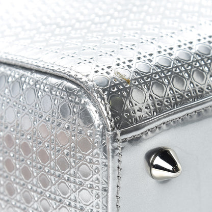 Christian Dior Metallic Patent Micro-Cannage Medium Lady Dior Silver 13 of 17