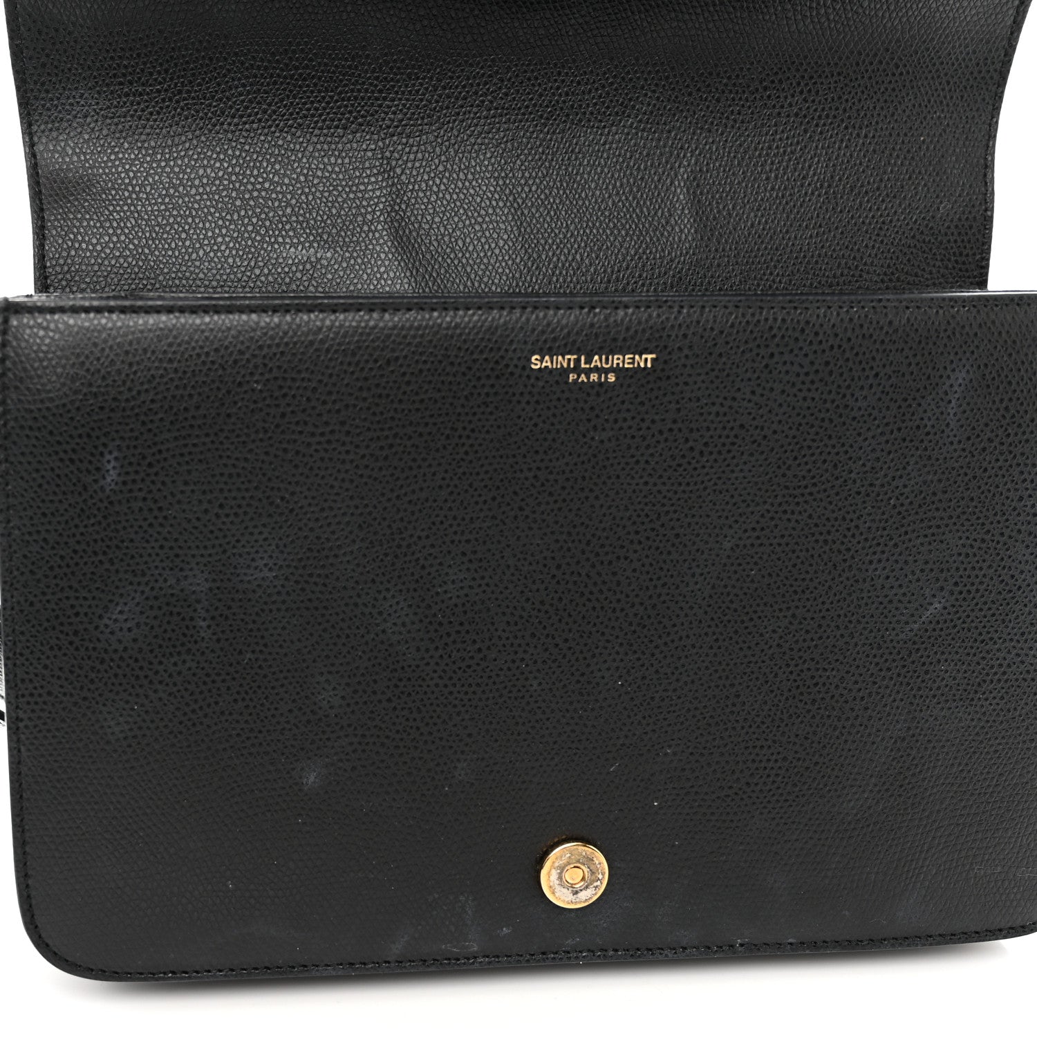 Saint Laurent Textured Calfskin Medium Classic Monogram Universite Bag Black 12 of 12