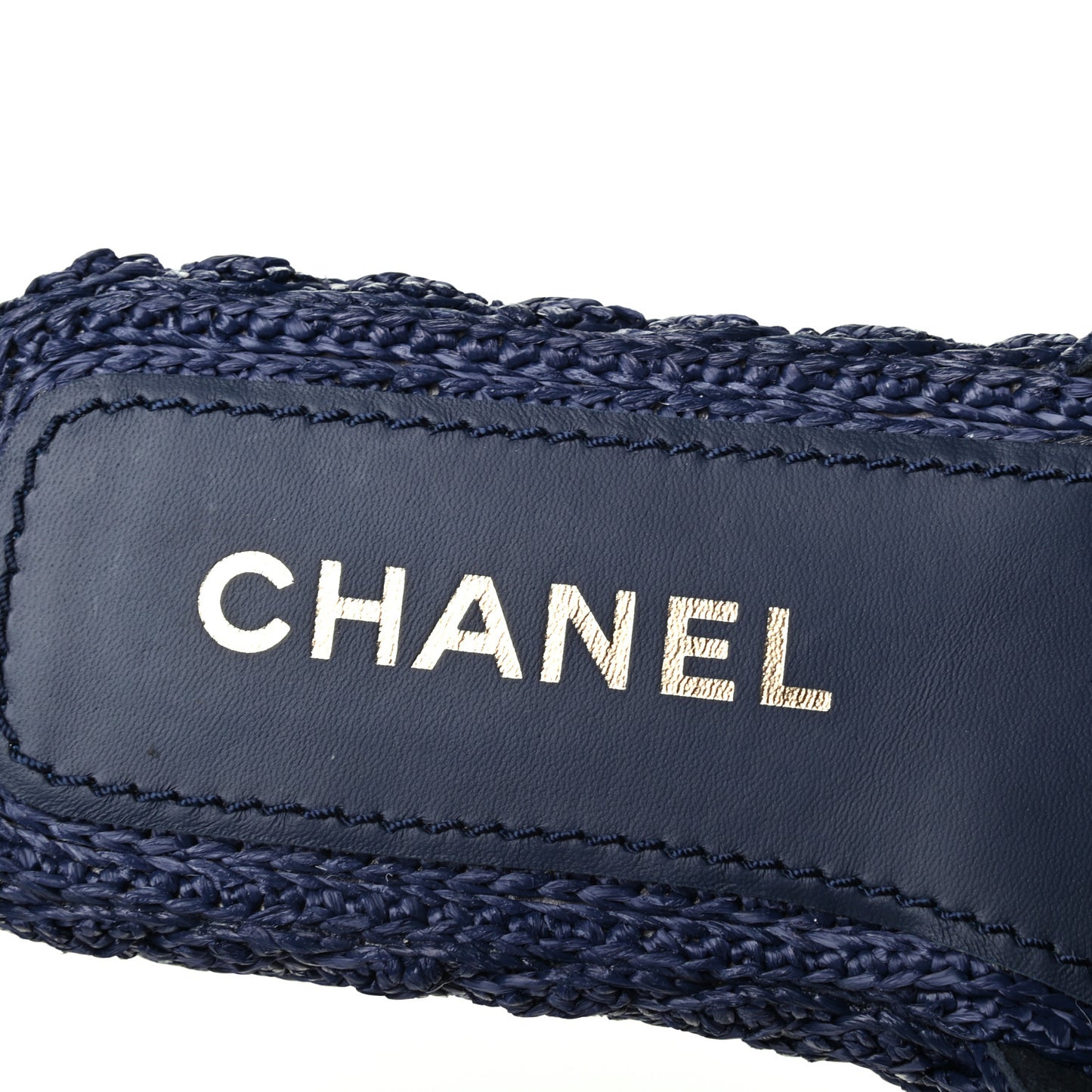 Braided Cord CC Mules 38 Navy Blue
