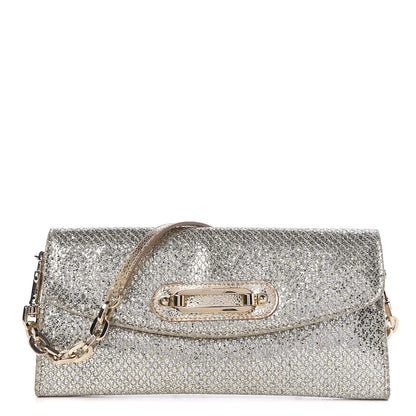 Jimmy Choo Glitter Fabric Large Riane Clutch Champagne 1 of 11