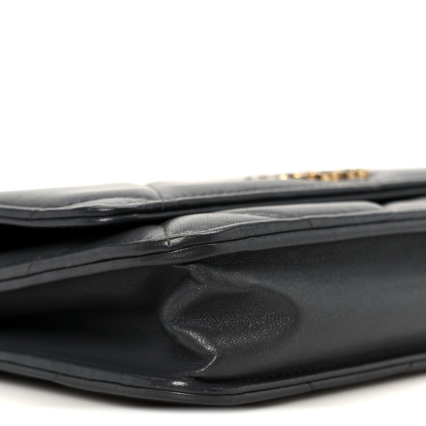 Lambskin Quilted Chanel 19 Wallet On Chain WOC Dark Grey