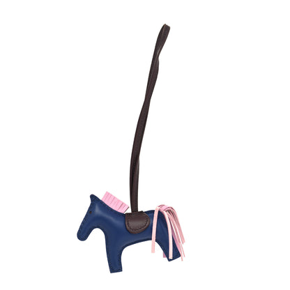 Hermes Milo Lambskin Grigri Rodeo Horse Bag Charm PM Rouge Sellier Mauve Sylvestre Bleu Saphir 1 of 3