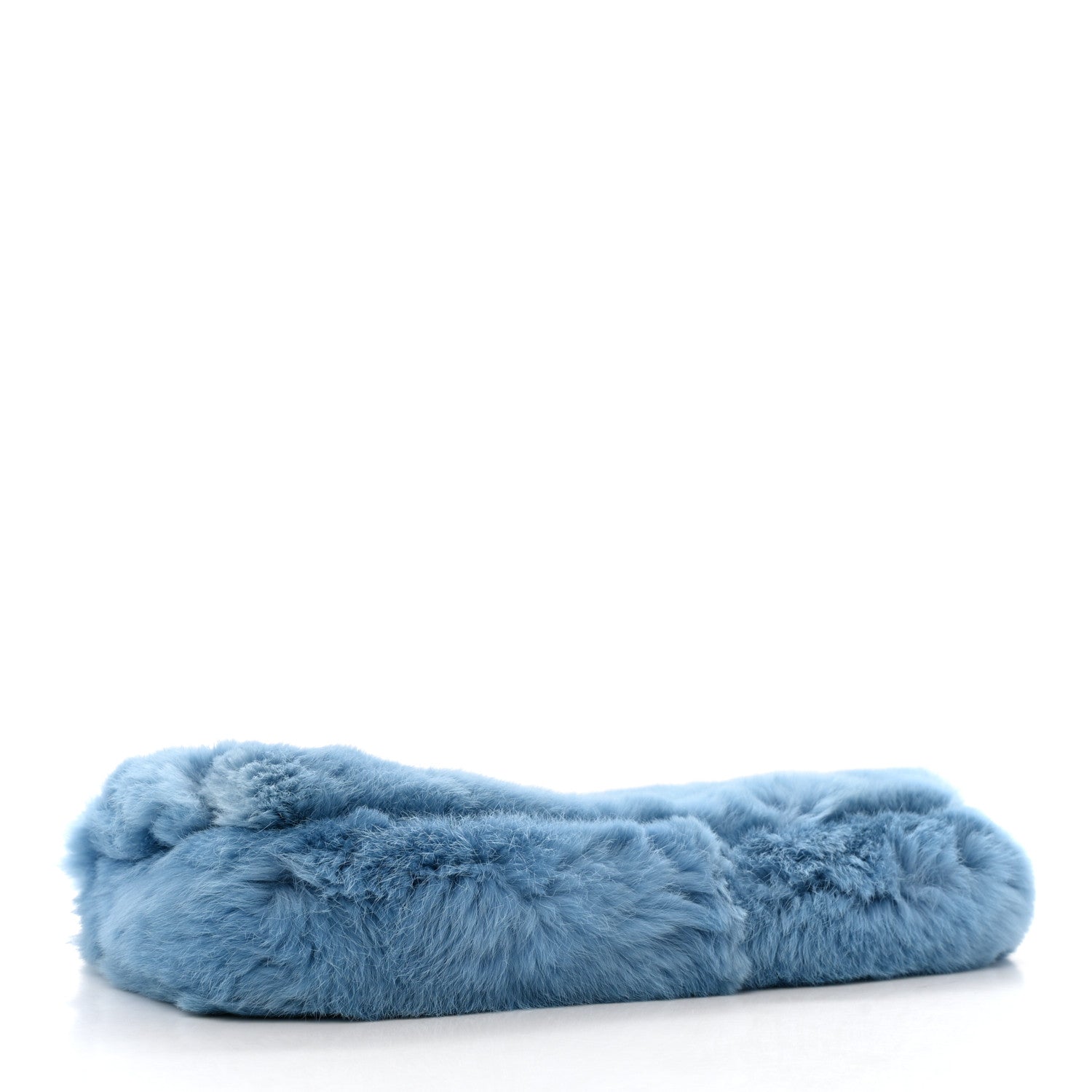 Miu Miu Rabbit Fur Crystal Flap Clutch Blue 4 of 11