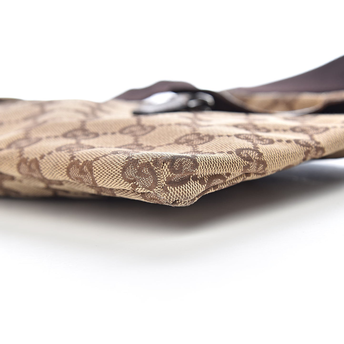GG Monogram Double Pocket Belt Bag Dark Brown