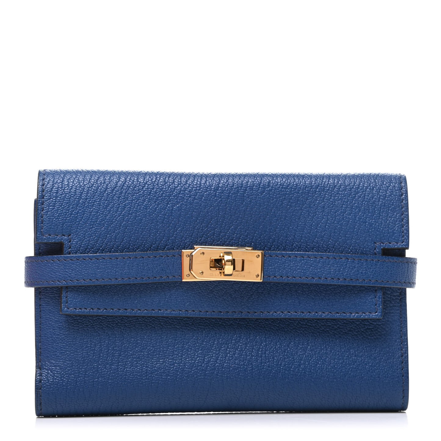 Chevre Mysore Medium Kelly Wallet Bleu Thalassa