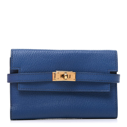 Hermes Chevre Mysore Medium Kelly Wallet Bleu Thalassa 1 of 9