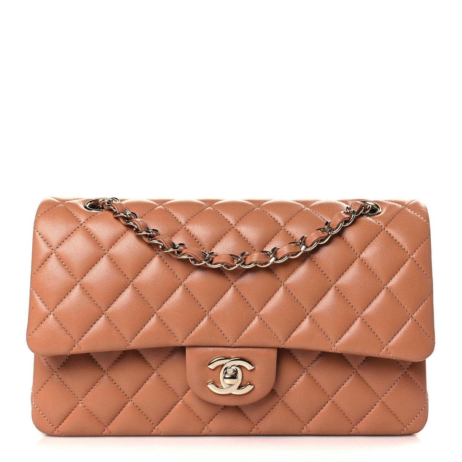 Chanel Lambskin Quilted Medium Double Flap Brown 1 of 9
