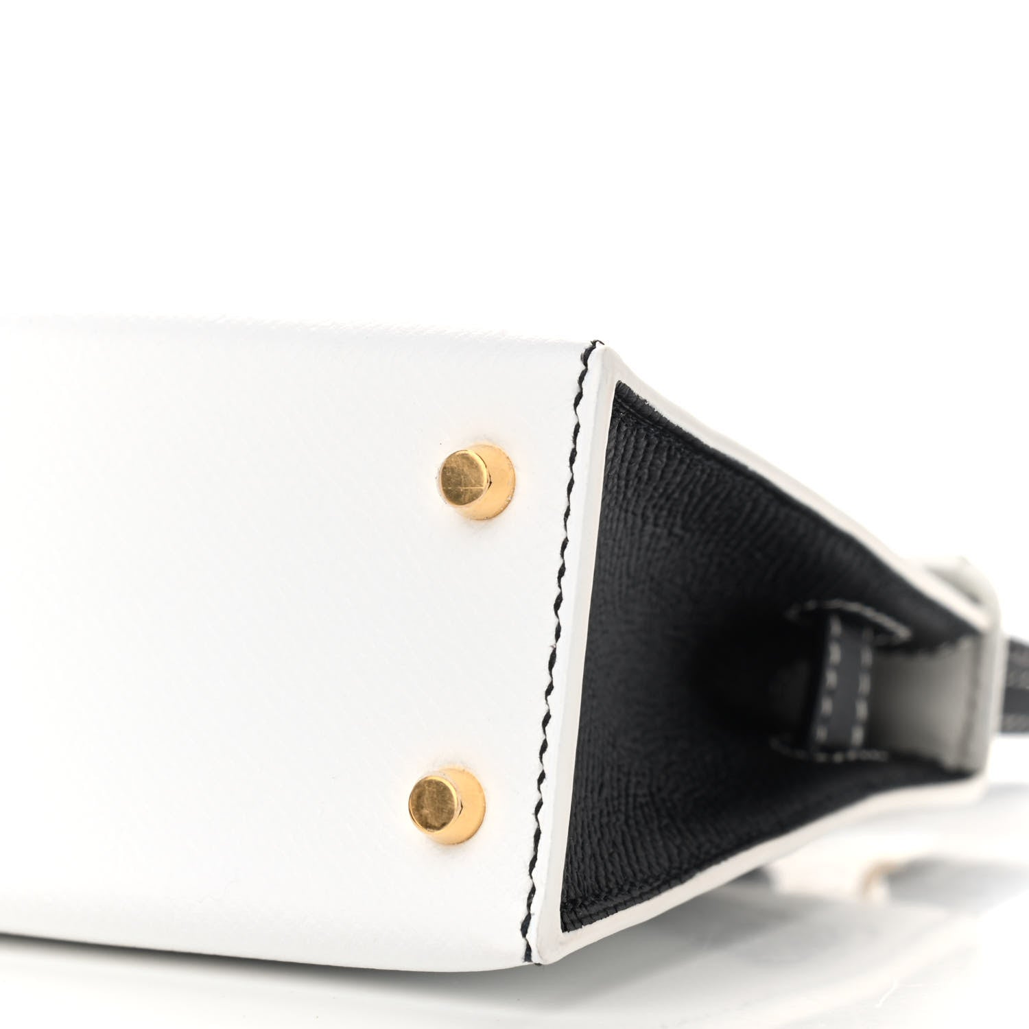 Hermes Epsom Mini Horseshoe Kelly Sellier 20 White Black 8 of 8