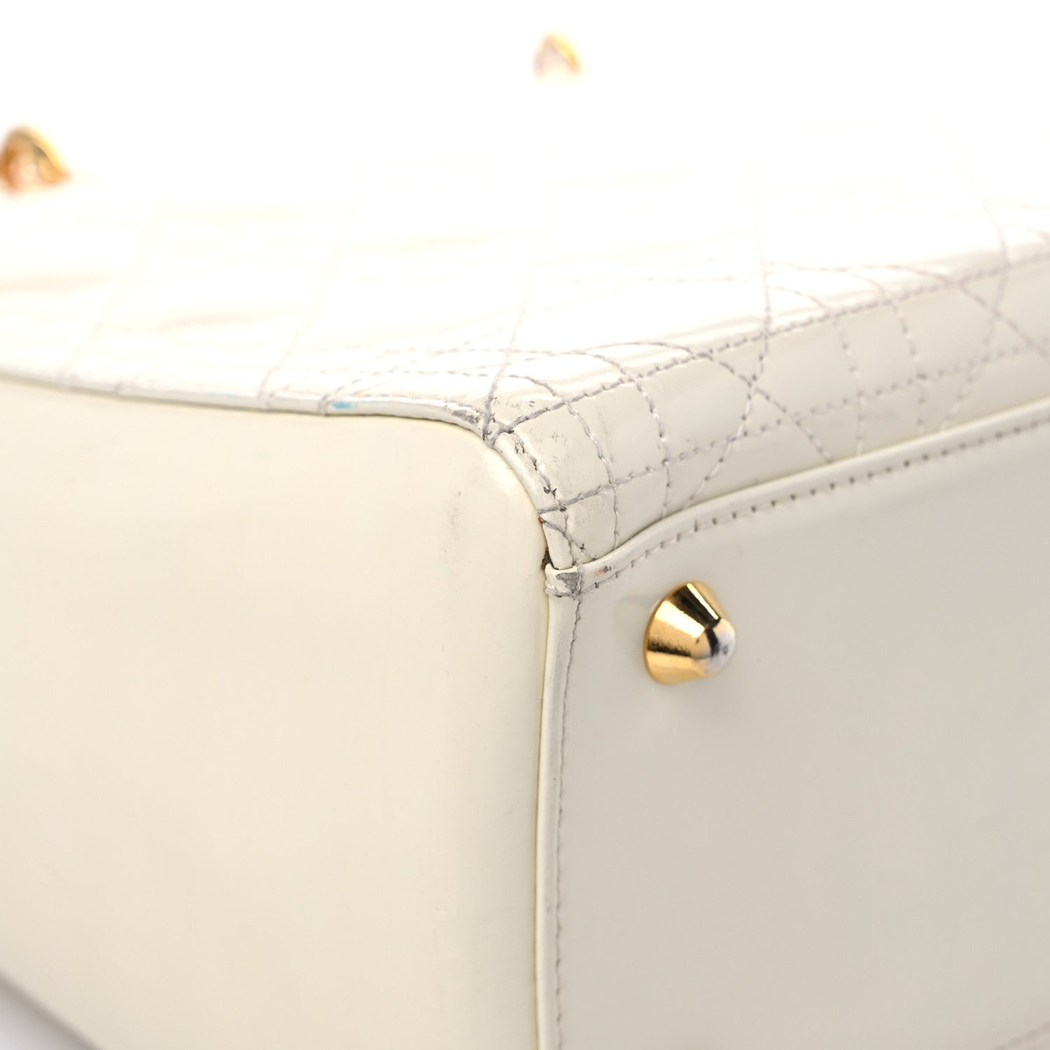Christian Dior Lambskin Cannage Large Lady Dior White 9 of 15