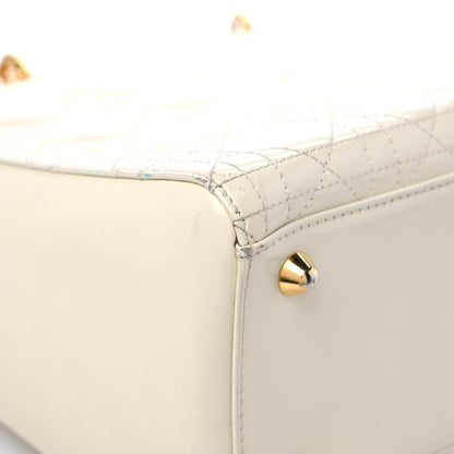 Christian Dior Lambskin Cannage Large Lady Dior White 9 of 15