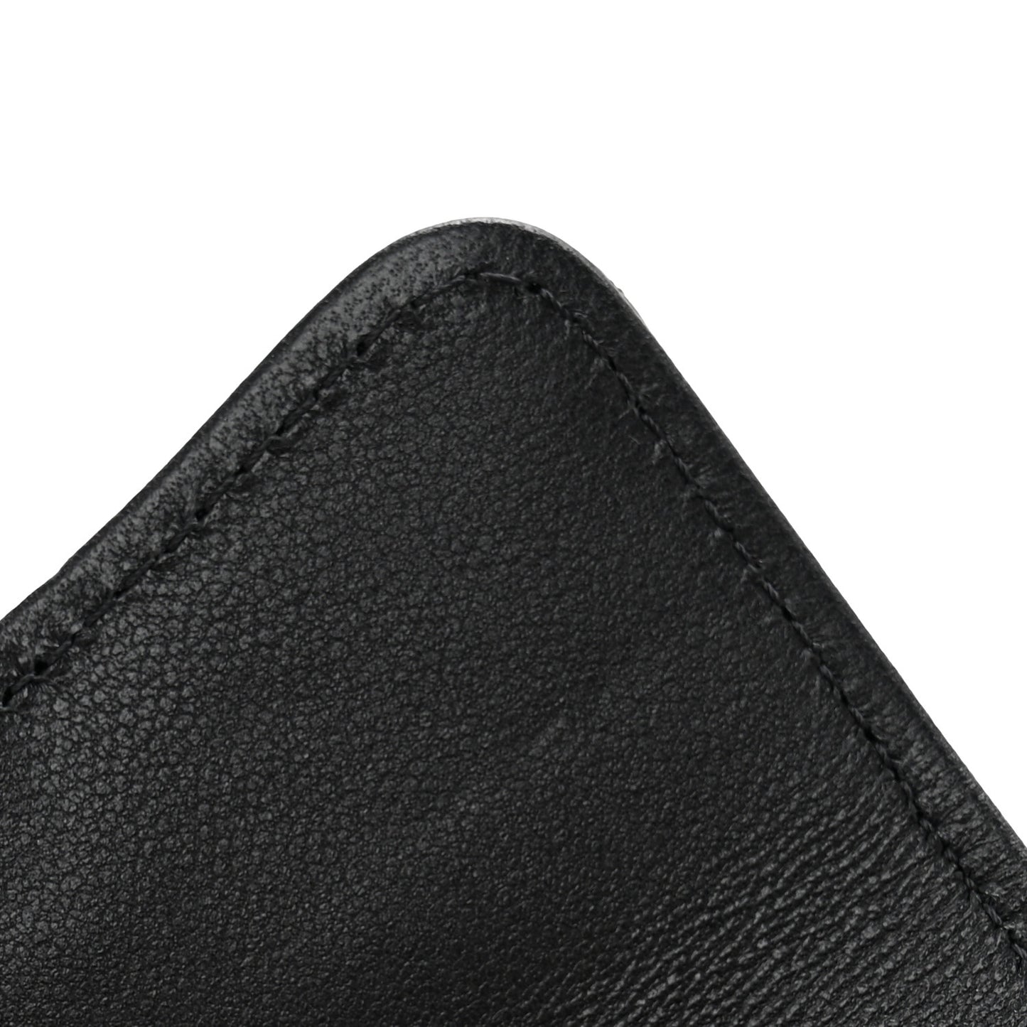 Lambskin Quilted Flap Card Holder Wallet Black
