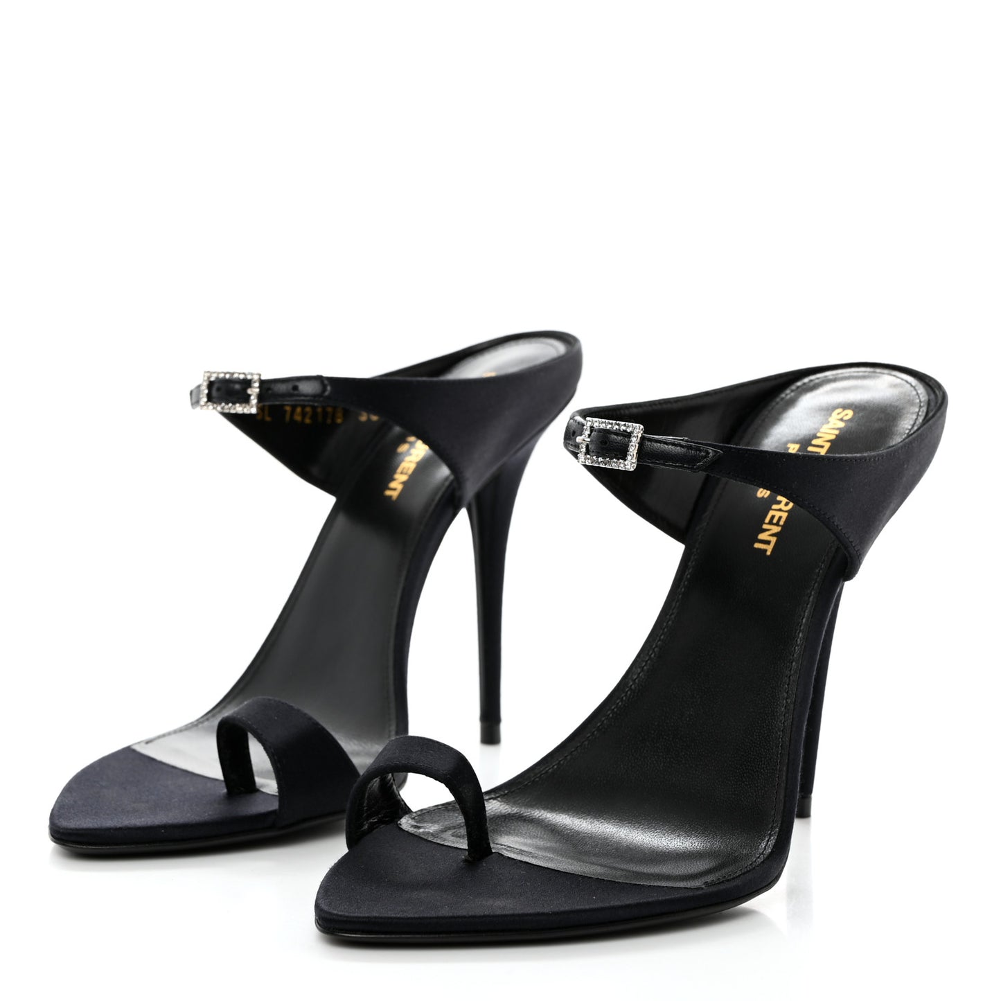 Crepe Satin Dive Mule Sandals 38 Patriot Navy