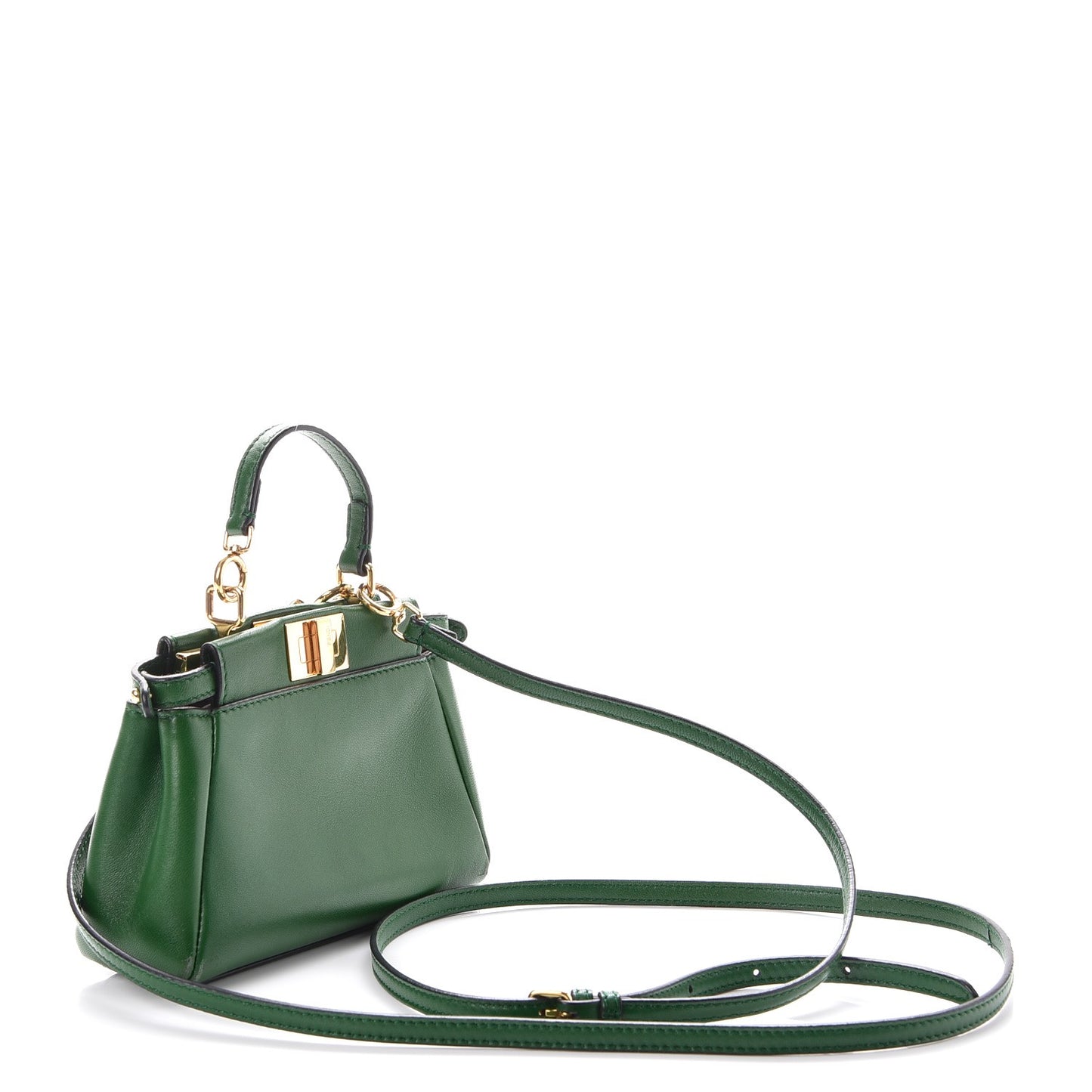 Shiny Nappa Micro Peekaboo Iconic Satchel Verde Smeraldo