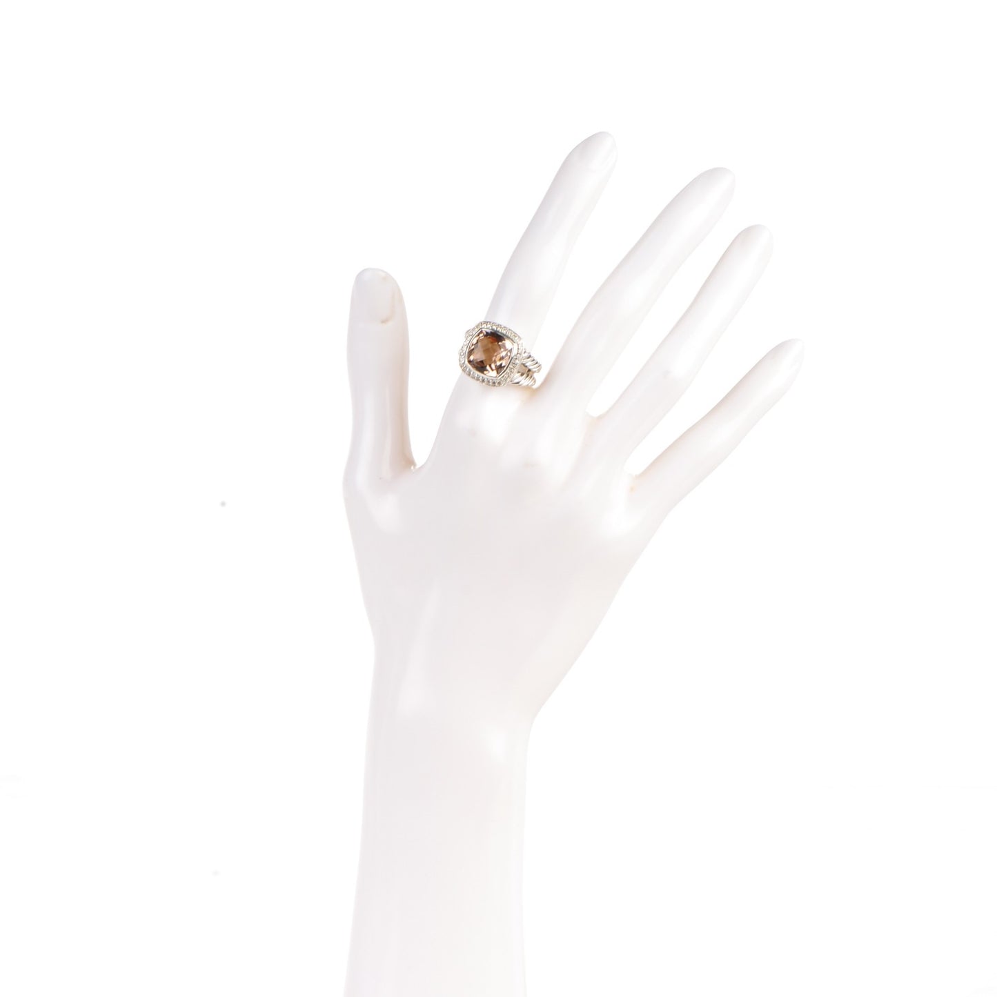 Sterling Silver Diamond Morganite 11mm Albion Ring 54 6.75