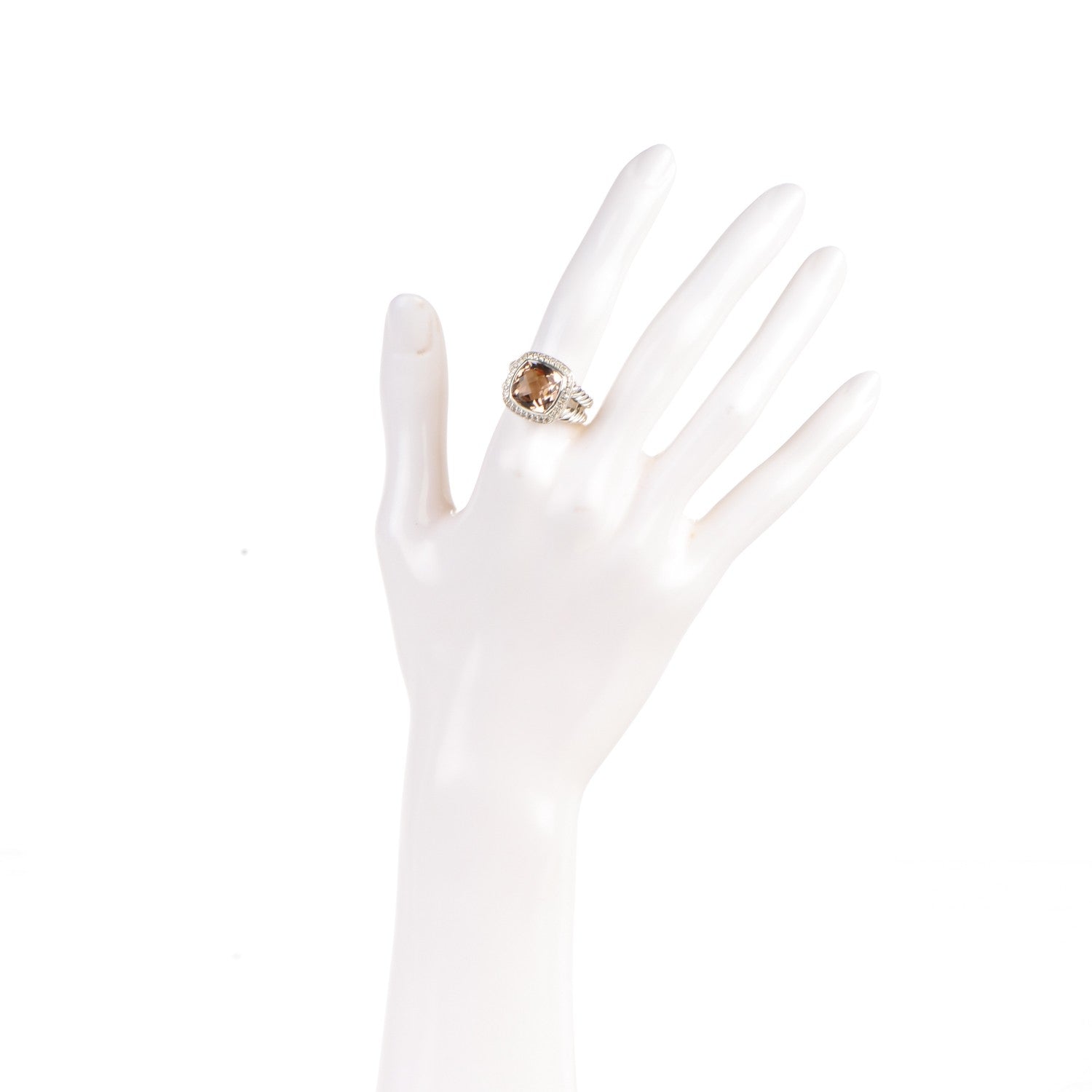 David Yurman Sterling Silver Diamond Morganite 11mm Albion Ring 54 6.75 2 of 6
