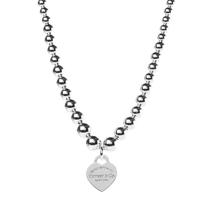 Tiffany Sterling Silver Return To Heart Graduated Ball Necklace 1 of 7