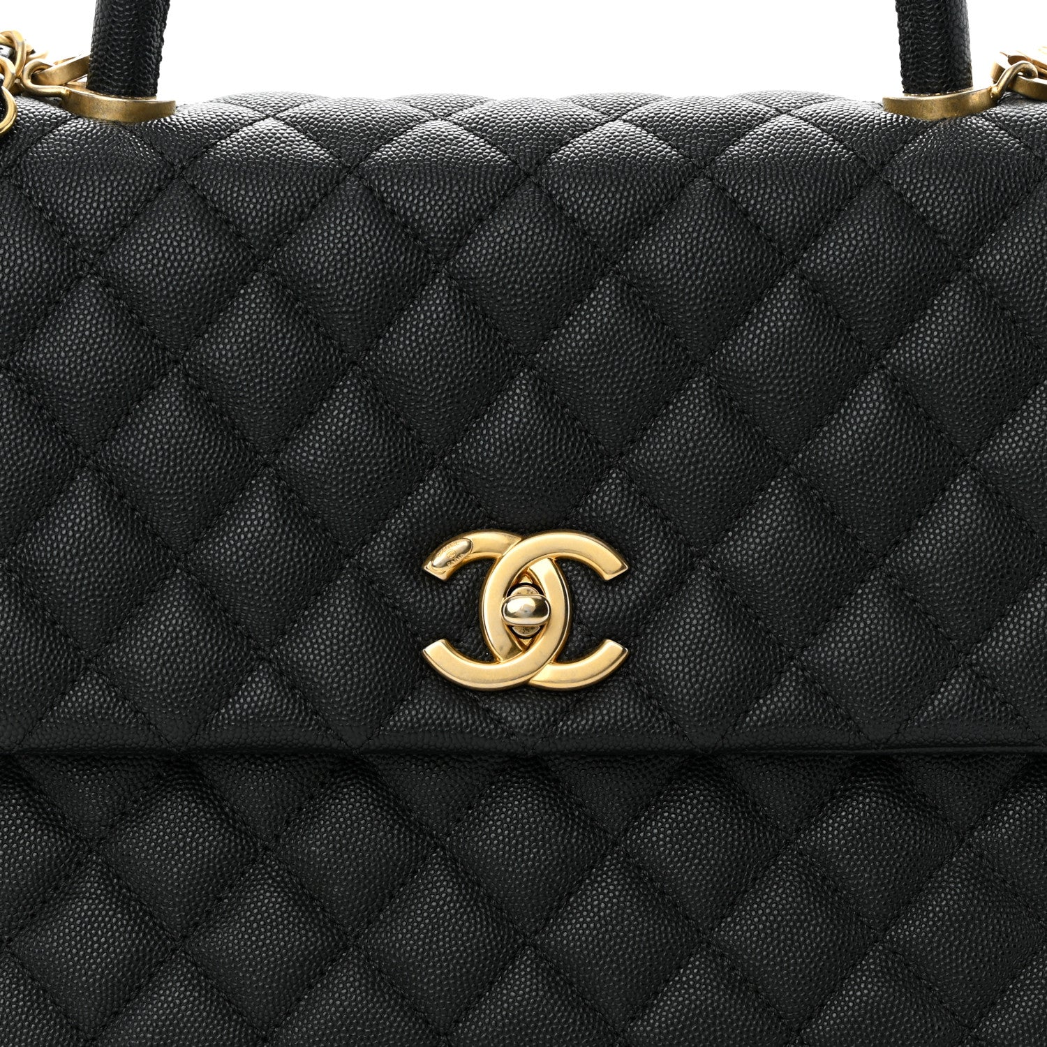 Chanel Caviar Quilted Medium Coco Handle Flap Black 8 of 12