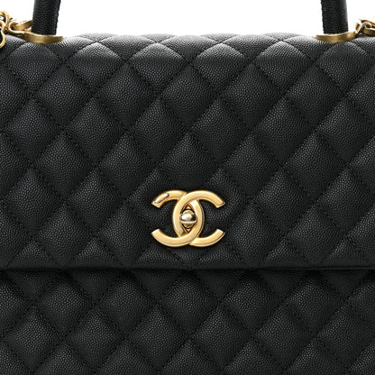 Chanel Caviar Quilted Medium Coco Handle Flap Black 8 of 12