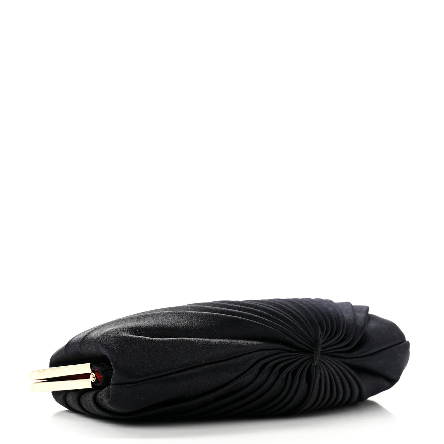 Satin Loubi Lula Mini Frame Clutch Black