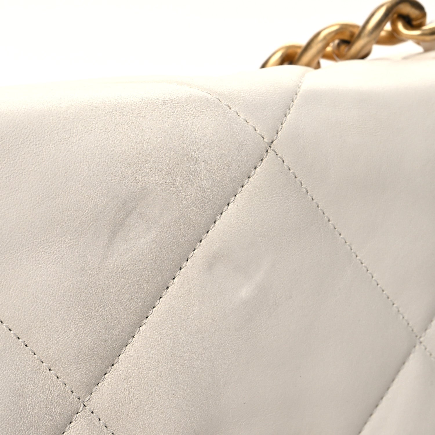 Chanel Lambskin Quilted Large Chanel 19 Flap White 11 of 13