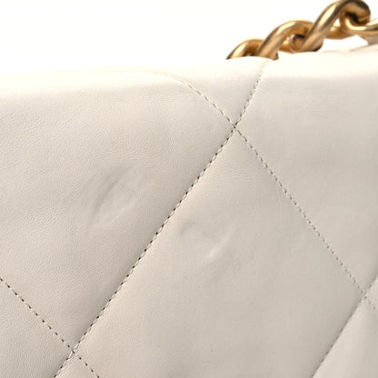 Chanel Lambskin Quilted Large Chanel 19 Flap White 11 of 13