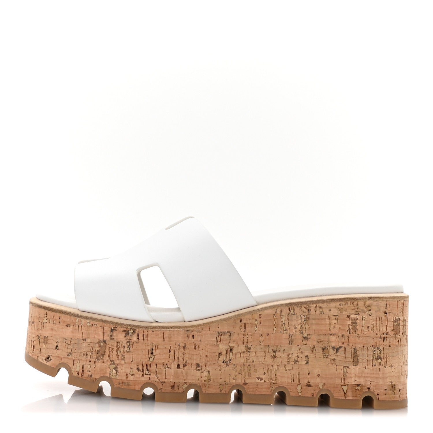 Hermes Calfskin Cork Eze 30 Sandals 37 White 1 of 9