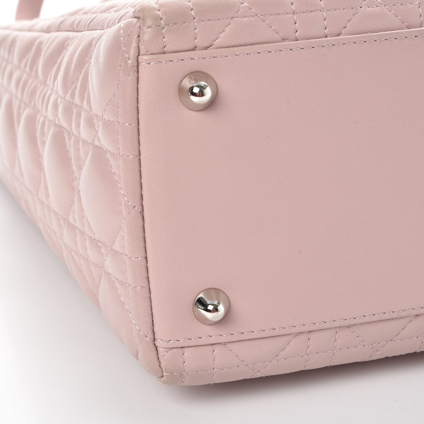 Lambskin Cannage Large Lady Dior Rose Poudre