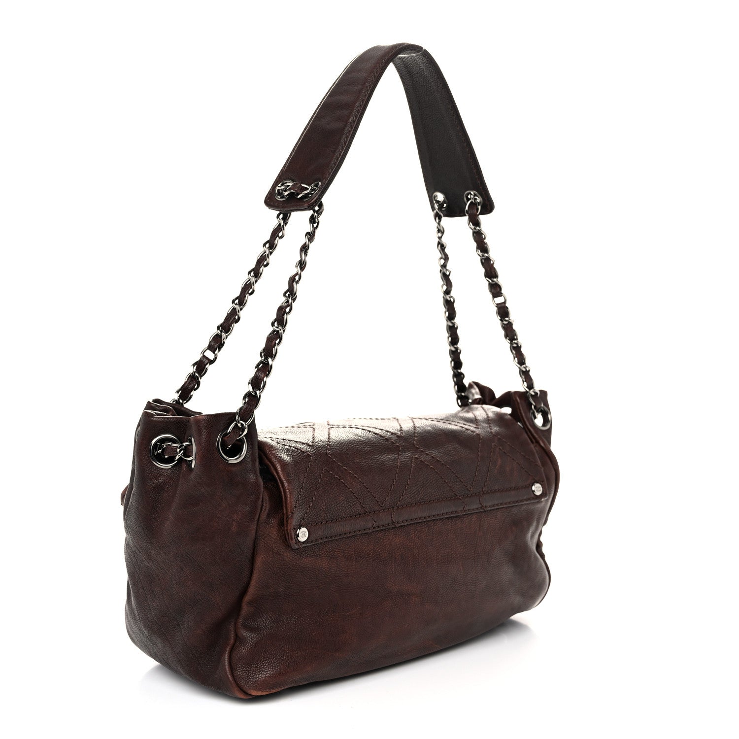 Chanel Calfskin Diamond Stitch Accordion Flap Brown 3 of 10