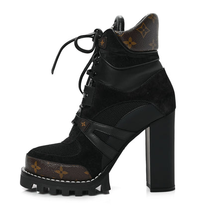 Louis Vuitton Suede Calfskin Monogram Star Trail Ankle Boots 40 Black 1 of 6