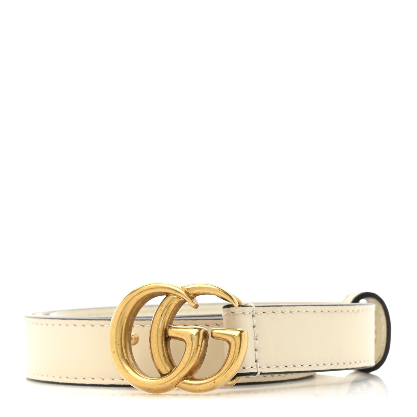 Plutone Calfskin Double G 20mm Belt 75 30 Mystic White