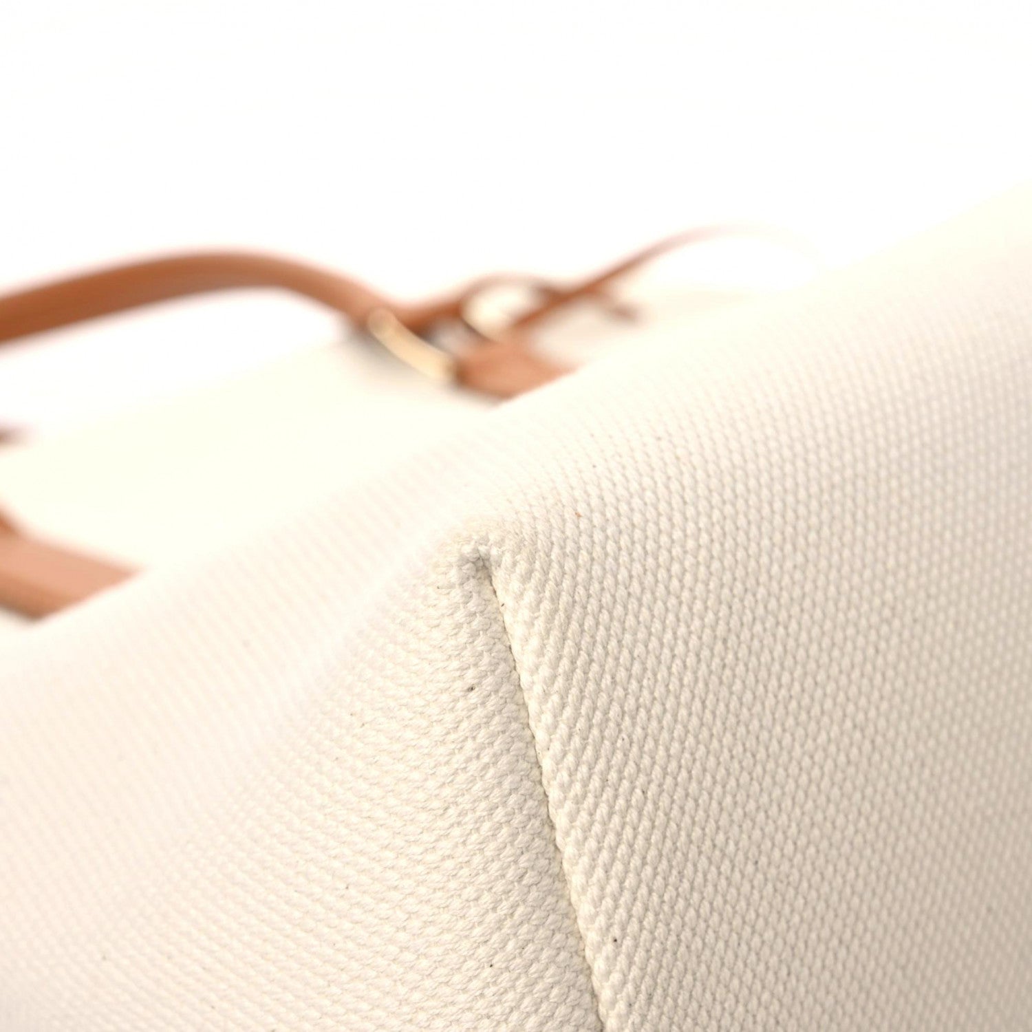 Celine Canvas Calfskin Horizontal Cabas Natural Tan 8 of 14