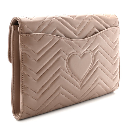Gucci Calfskin Matelasse GG Marmont Clutch Porcelain Rose 3 of 7