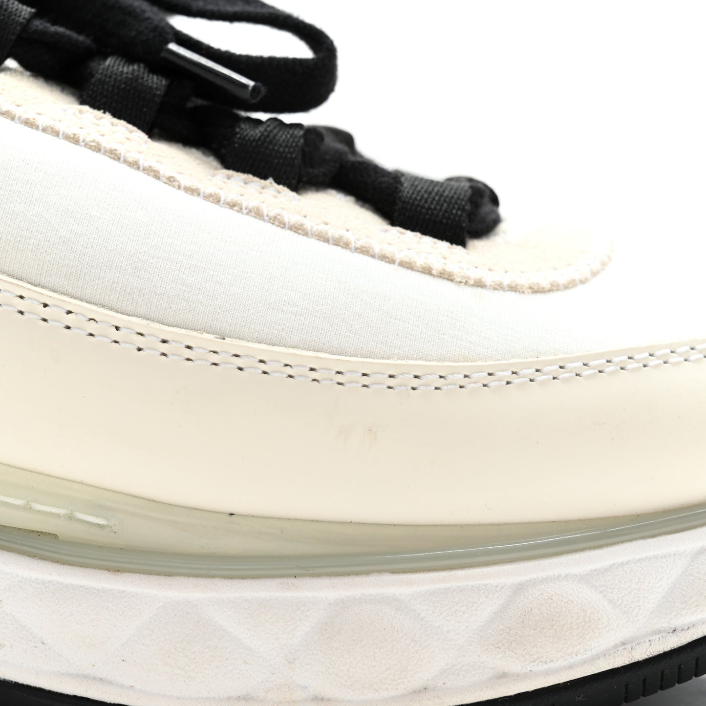 Velvet Calfskin Mixed Fibers CC Sneakers 39.5 Ivory Black