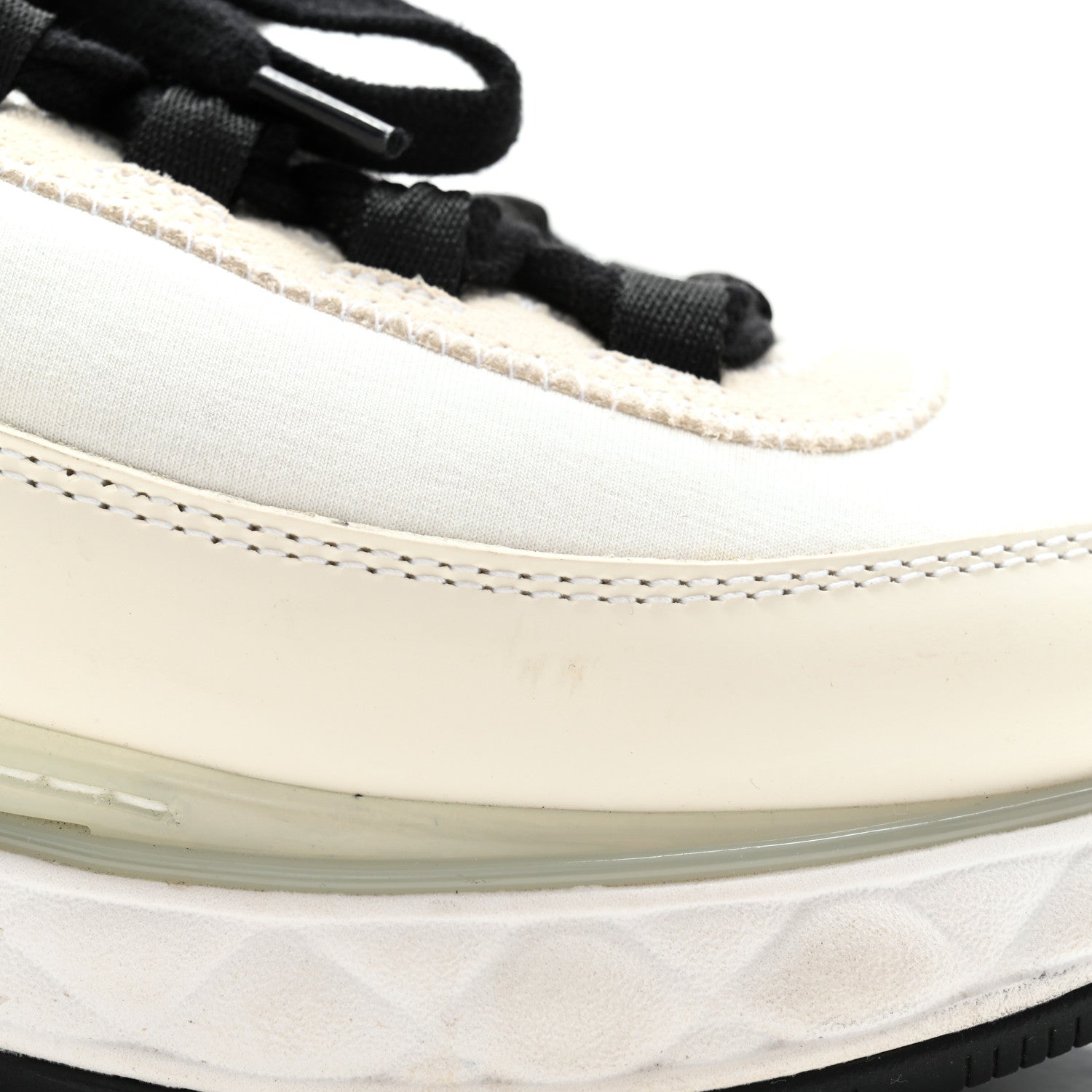 Chanel Velvet Calfskin Mixed Fibers CC Sneakers 39.5 Ivory Black 11 of 12