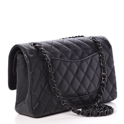 Chanel Crumpled Calfskin Quilted Medium Double Flap So Black 4 of 16