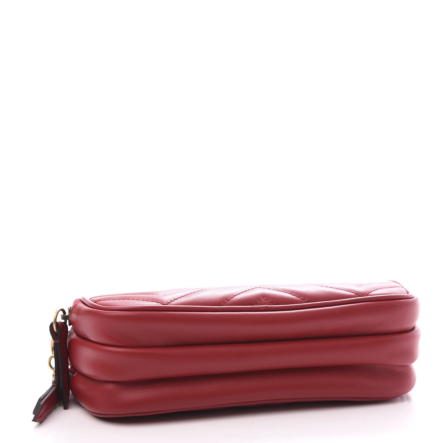 Gucci Calfskin Matelasse Mini GG Marmont Chain Crossbody Bag Hibiscus Red 3 of 9