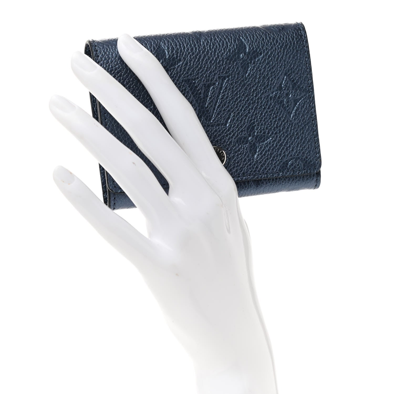 Louis Vuitton Metallic Empreinte Business Card Holder Navy Nacre 2 of 6