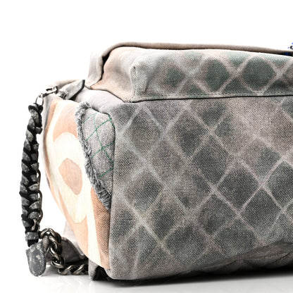 Chanel Graffiti Printed Canvas Medium Backpack Grey 8 of 9