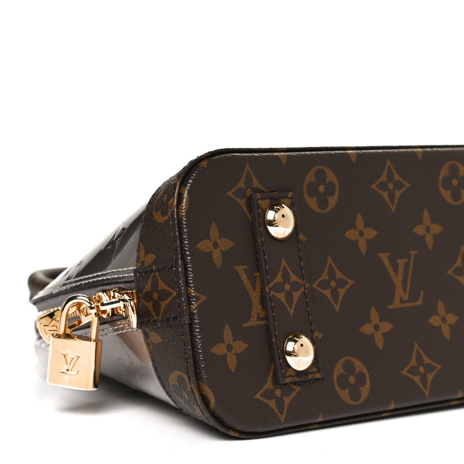 Louis Vuitton Vernis Monogram Alma BB Taupe Metallise 9 of 10