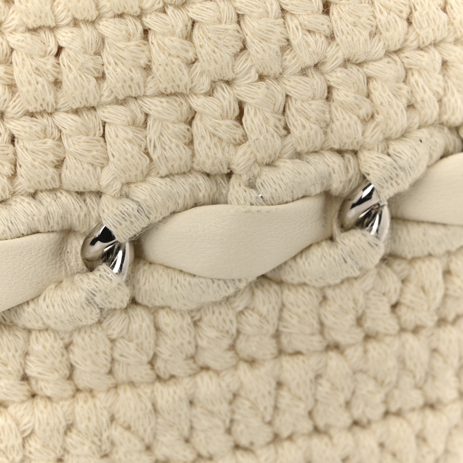 Chanel Lambskin Crochet Quilted Small Vanity Case With Chain White