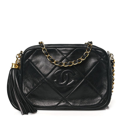Chanel Lambskin Quilted CC Tassel Camera Case Black 1 of 11