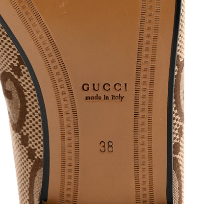 Gucci Monogram Jumbo GG Malaga Kid Horsebit Womens Jordaan Loafers 38 Camel Ebony New Acero Beige 6 of 14