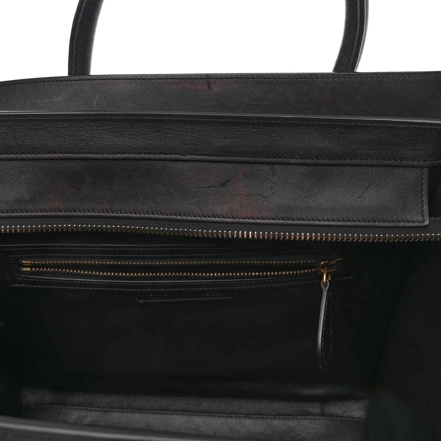 Baby Grained Calfskin Tri-Color Mini Luggage White Liquorice