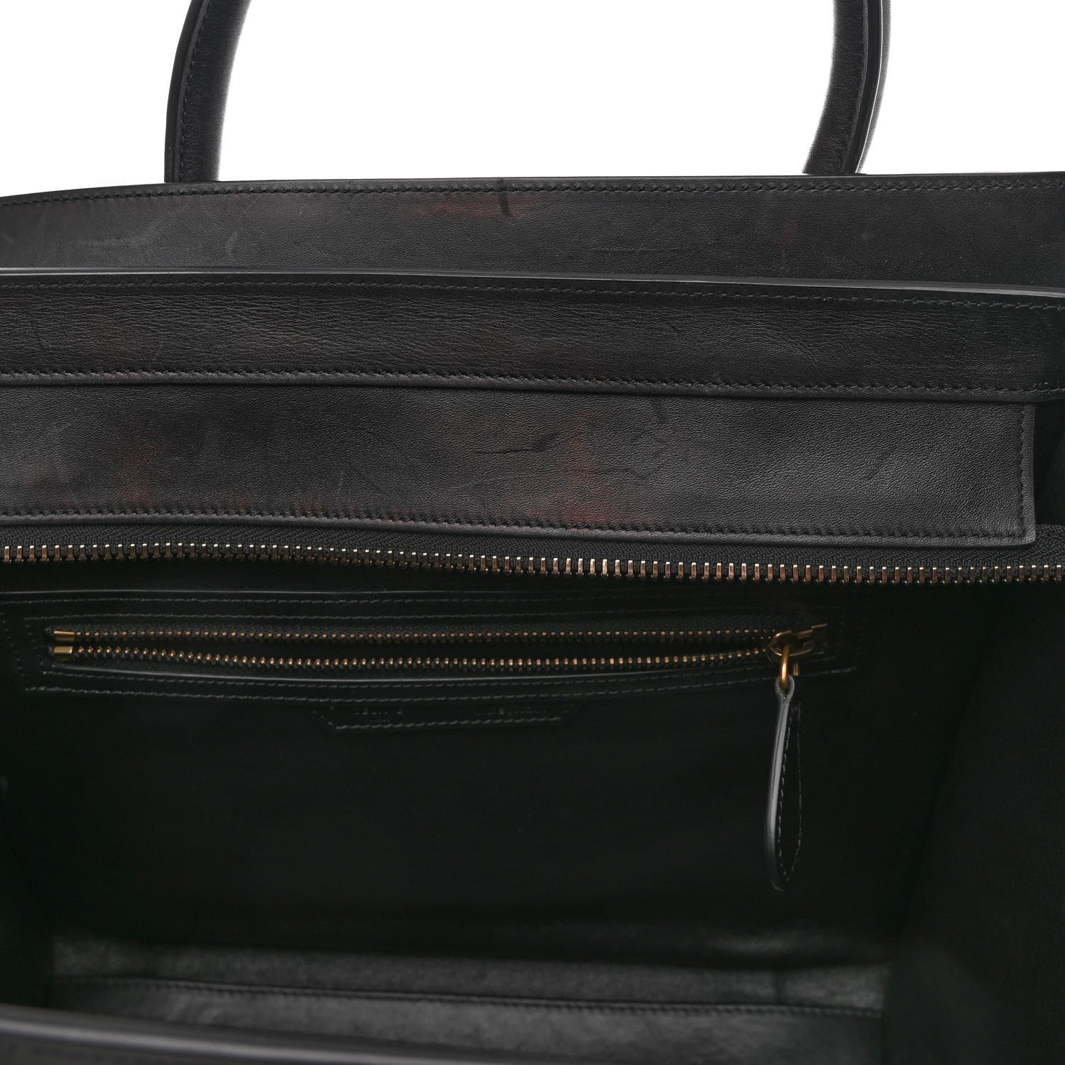 Celine Baby Grained Calfskin Tri-Color Mini Luggage White Liquorice 11 of 20