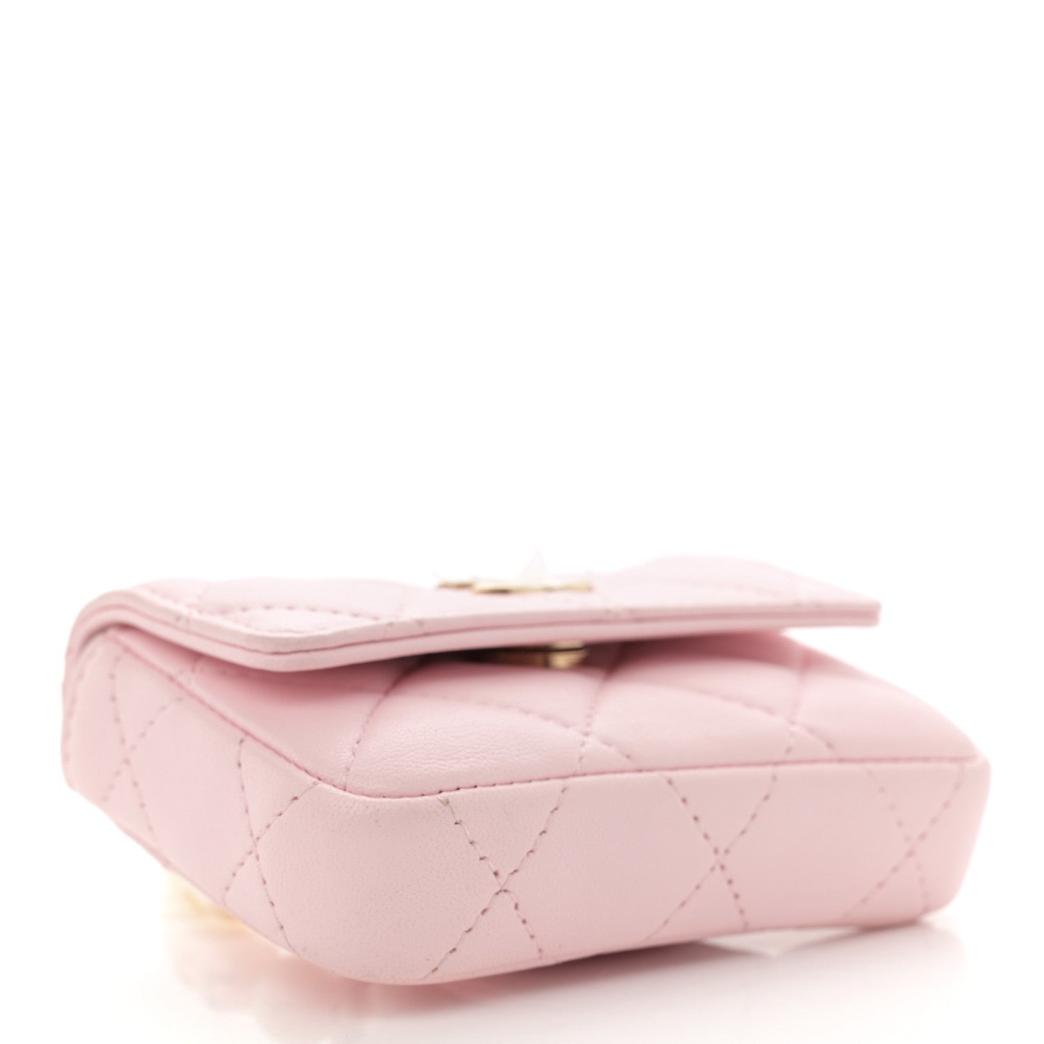 Chanel Lambskin Quilted Pearl Chain Belt Bag Light Pink 4 of 10