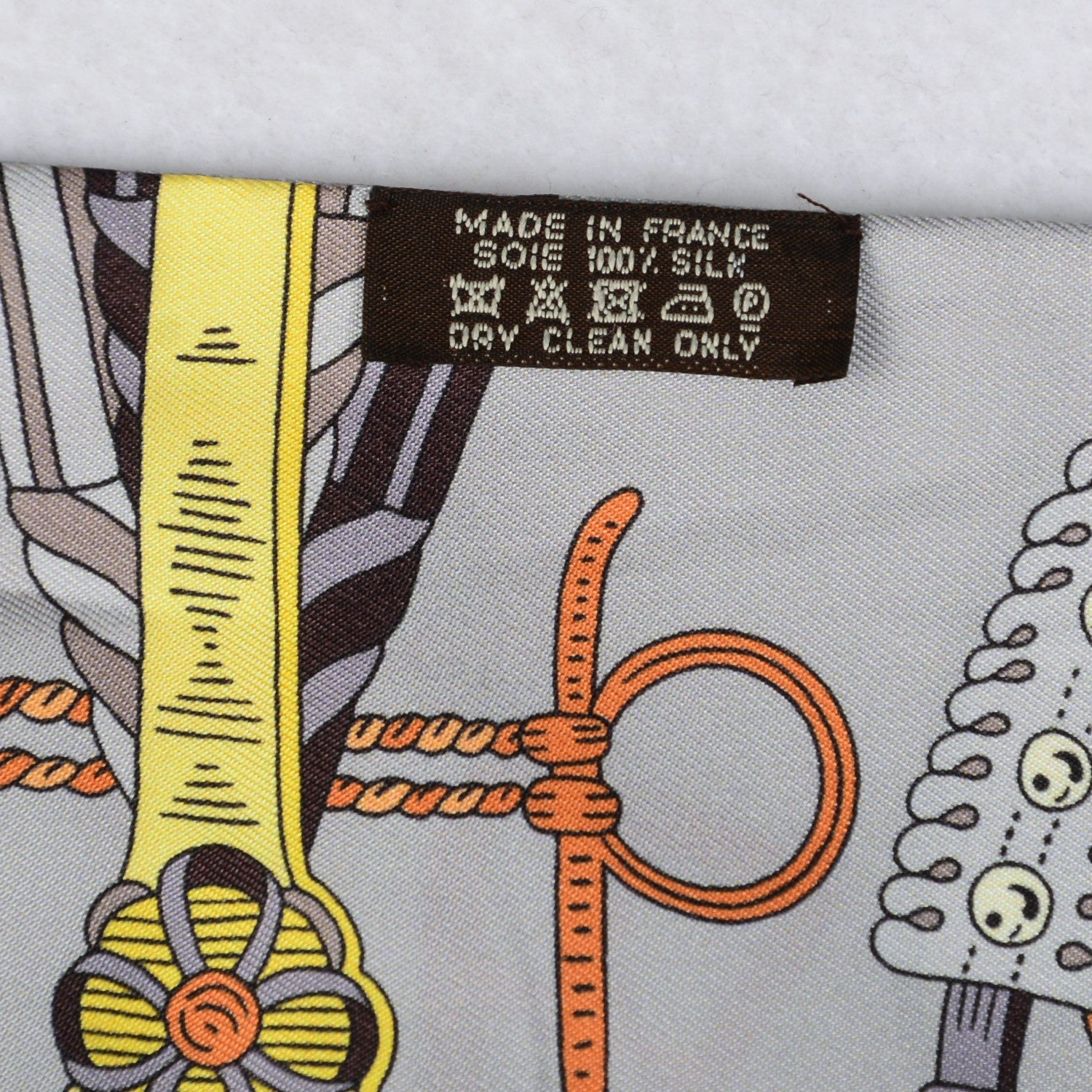 Hermes Silk Bouquets Selliers Maxi Twilly Gris Orange Vert d'Eau 3 of 5