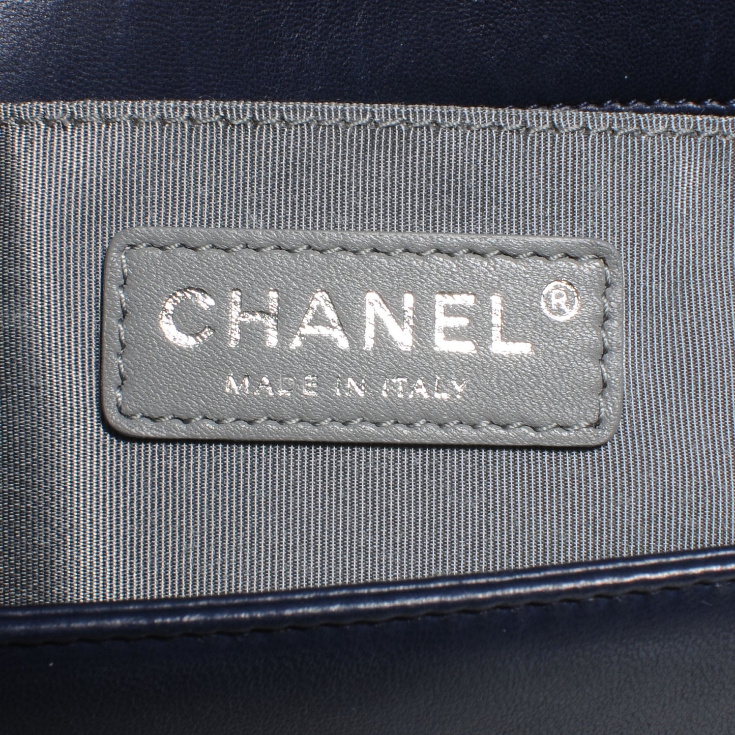 Lambskin Quilted Medium Boy Flap Navy Blue