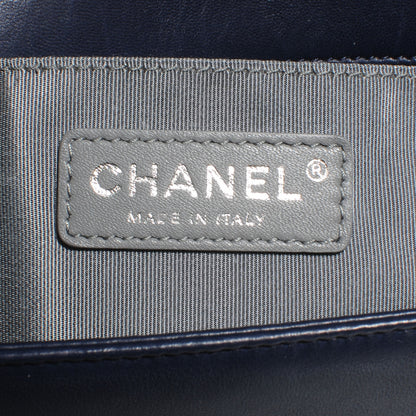 Chanel Lambskin Quilted Medium Boy Flap Navy Blue 6 of 7