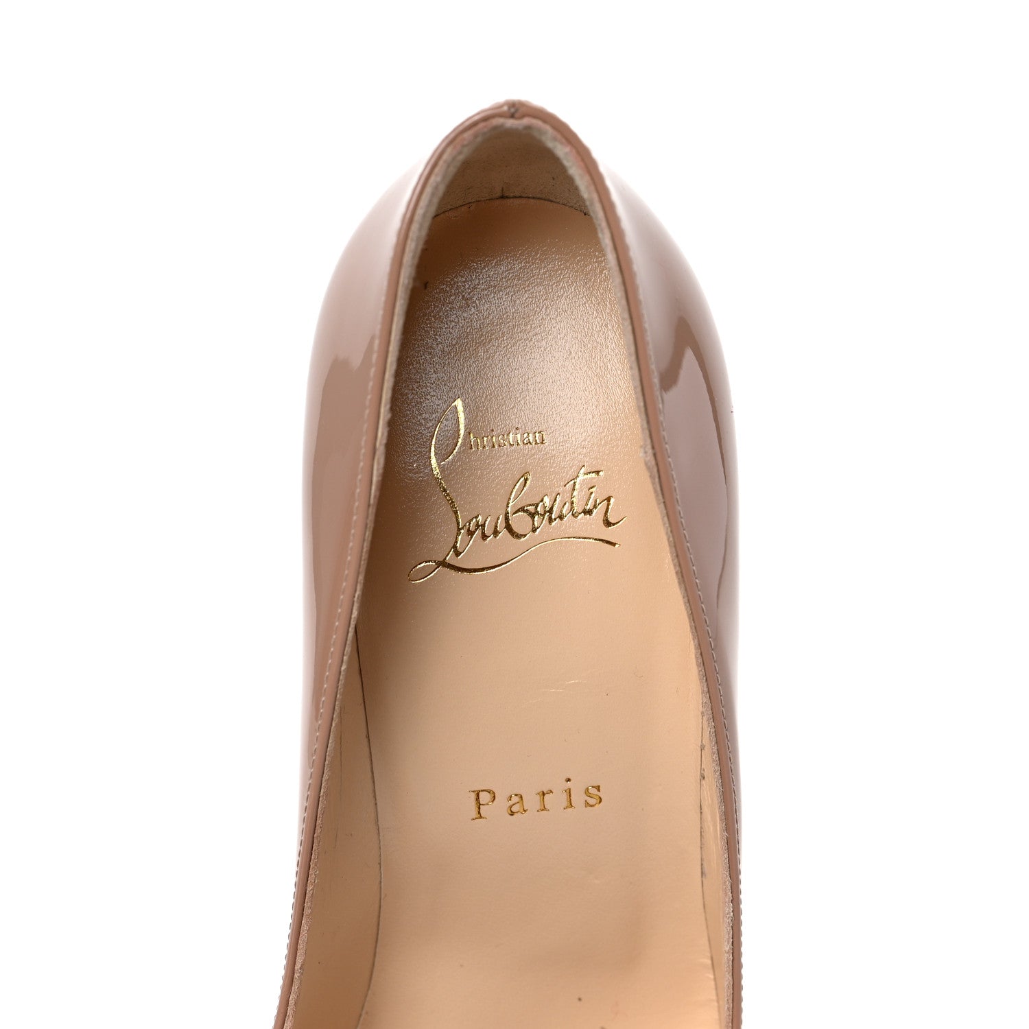 Christian Louboutin Patent Pigalle Follies 100 Pumps 37.5 Nude 7 of 9