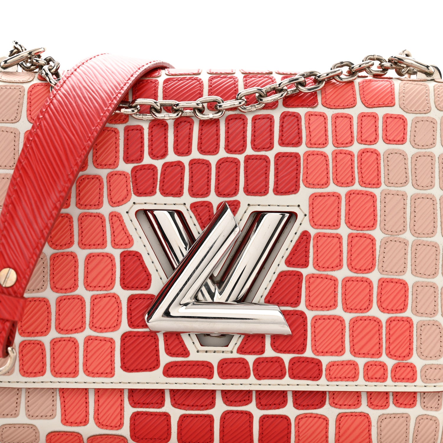 Louis Vuitton Epi Savane Twist Shoulder Bag MM Red 7 of 9